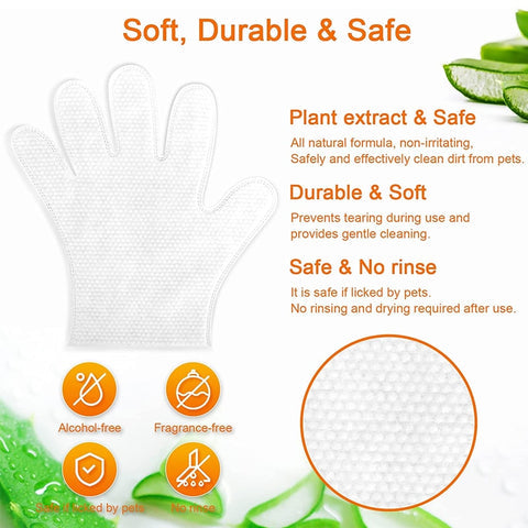 PawCleanse™ Pet Wipe Grooming Gloves