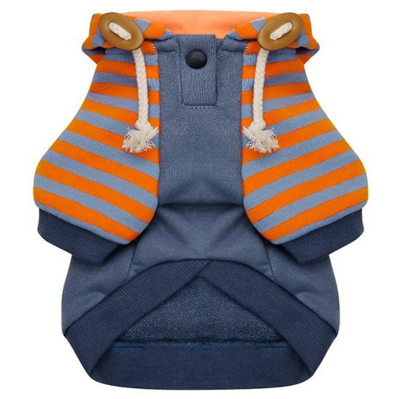 SeasonStride Pet Hoodie - Stylish 100% Cotton Dog Clothes for Smooth Transitions - Striped Pattern - Back Pocket