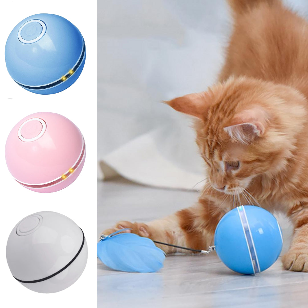 GlowPaw Interactive Pet LED Ball - Engaging toy  LED lights and auto-rolling for cats and small dogs Rechargeable durable.