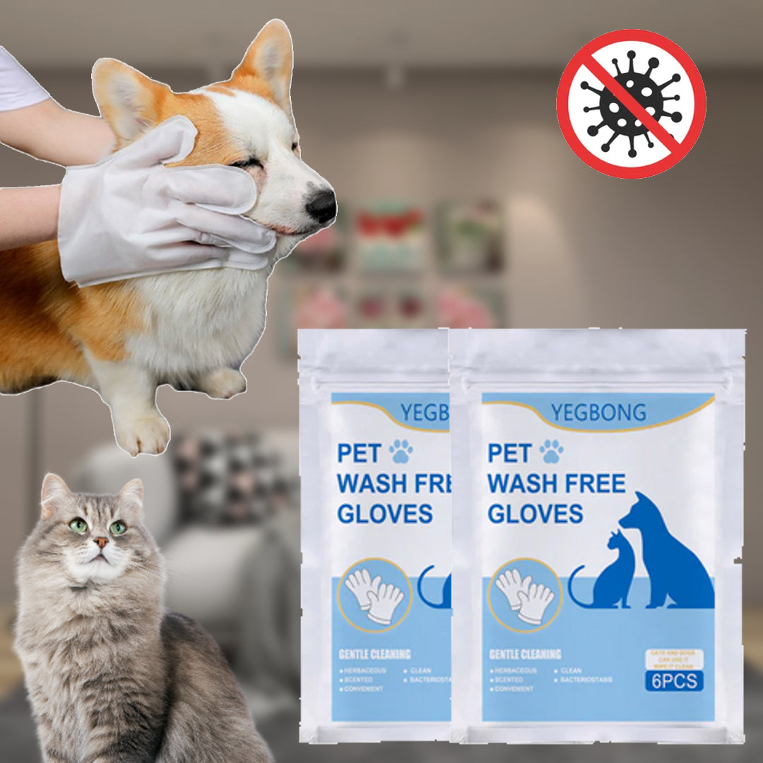 PawCleanse™ Pet Wipe Grooming Gloves - Convenient, No-Bath Solution for Clean and Fresh Pets - Eco-Friendly and Versatile