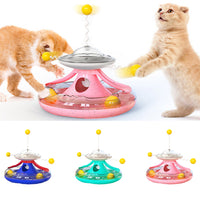 Multifunctional Cat Toy Windmill Turntable, Trackball, Food Dispenser, Interactive Stick  Engage & Entertain Your Kitty!