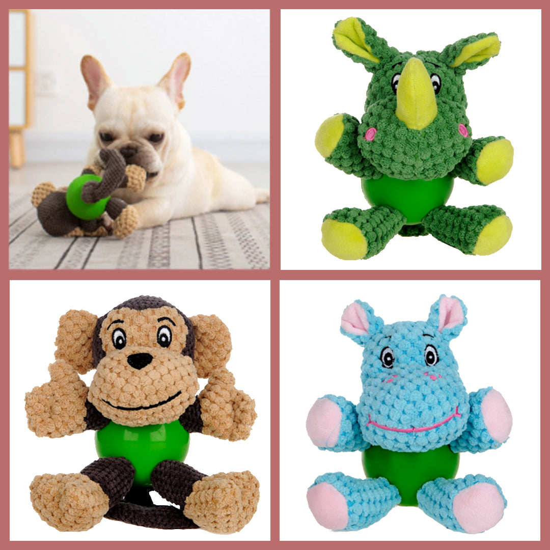 Quality interactive plush toy with teeth-cleaning benefits - PawPals™ Squeak Chew Plush.