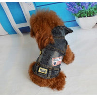 Pawsome Pet Denim Chic Vest - Stylish clothing for Pets Distressed denim with eye-catching patches. Machine washable.