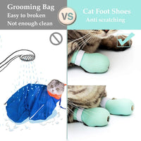 PawGuard FlexFit: Adjustable Cat Scratch Protectors - Soft Silicone Boots for Cat Grooming, Bathing, and Nail Clipping