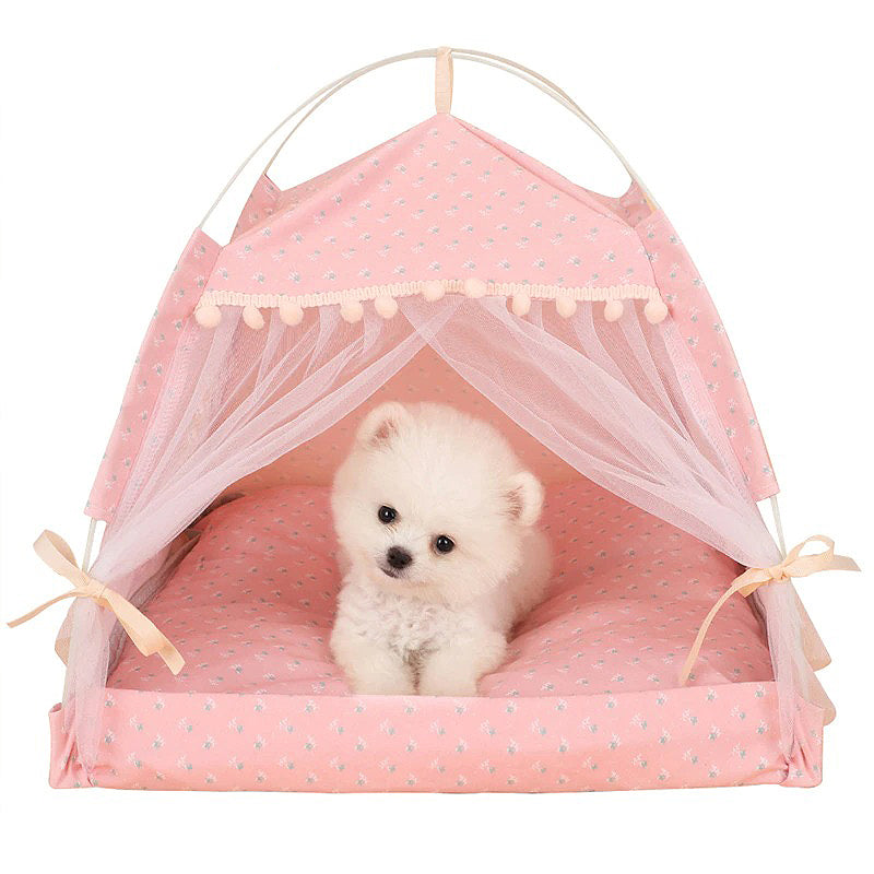 CozyPet™ Tent Bed House: Breathable, ,Portable, and Cozy Pet Bed with Removable Cushion - Perfect for Cats and Small Dogs