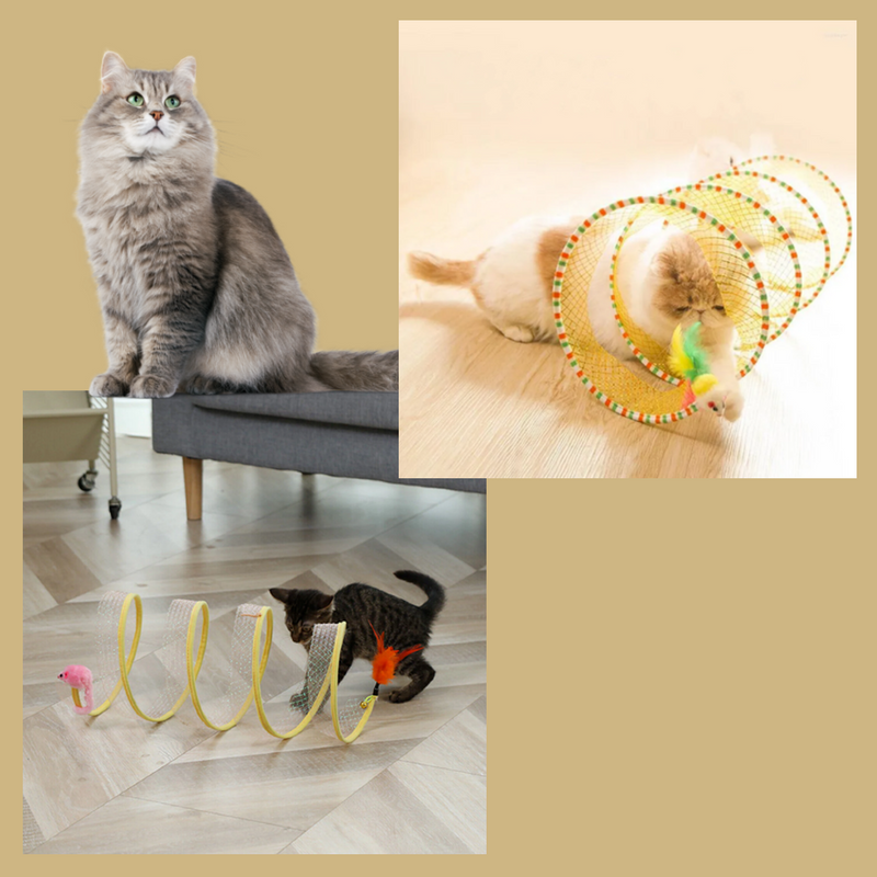 Interactive foldable cat tunnel for endless play - PurrfectPath™.