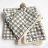 CozyPet Wrap 'n Sleep Cloak - Winter Warm Pet Blanket, Gray Plaid Design - Small Dog and Cat Clothes