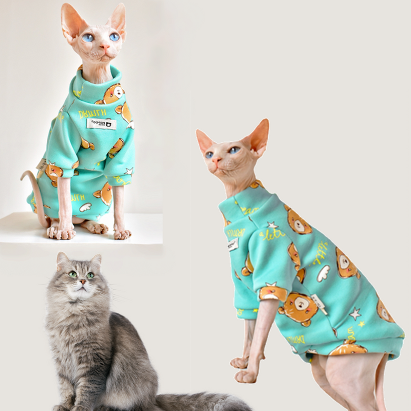 CozyKitty VelvetWarmth Pet Clothes - Winter Apparel for Hairless Cats - Soft Velvet Fabric - Warm & Stylish Cat Outfits