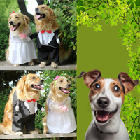 Elegant Dog Wedding Costume: Princess Dress or Tuxedo Suit for Small to Medium-sized Dogs