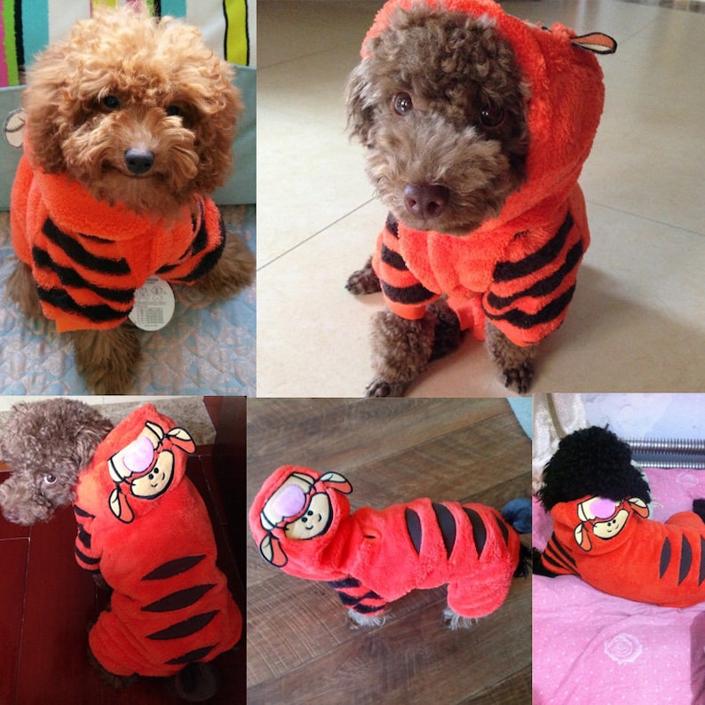 Cute Tiger Dog Costume - Orange and Black Striped Clothes for Halloween and Events - Transform Your Dog Into a Playful Tiger!