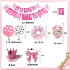 Pawsome Party Set: Dog Birthday Girl Outfit & Supplies - Bandana, Hat, Bowtie, Skirt, Paw Balloons - Pink & Blue Decorations