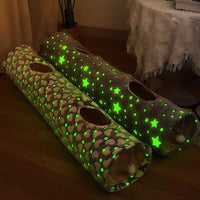 GlowPaws NightRoll Cat Tube - Collapsible, Self-Luminous, Plush Ball Toys - Engaging Fun for Cats, Dogs, and Small Animals