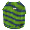 "Stylish Green and Blue Dog Waffle Stripe Shirt - Comfortable and Trendy Pet Apparel"