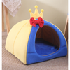 Regal Retreat: Cozy Castle Pet Bed - Semi-enclosed, Machine Washable, Anti-Slip Bottom - Cats, Small Dogs