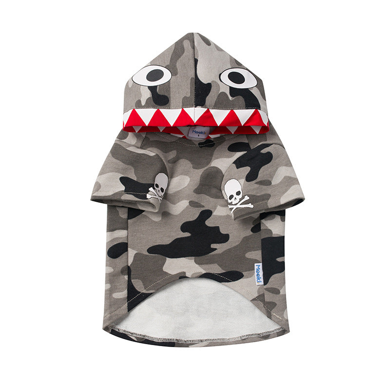 Comfort and Fashion Combine: Sharky ™Camo Dog Hoodie Available!