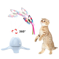 Electric Butterfly Funny Cat Toy - Interactive Rotating Pet Toy for Cats - Durable and Stimulating Kitten Teaser 