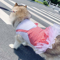 "PlaidPaws Couture Dog Dress - Gorgeous Red Plaid Tutu Princess Skirt - Fashionable and Comfortable Pet Clothing