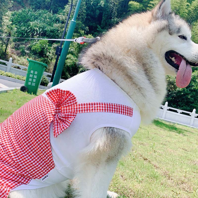 "PlaidPaws Couture Dog Dress - Gorgeous Red Plaid Tutu Princess Skirt - Fashionable and Comfortable Pet Clothing