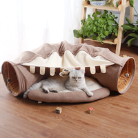 Interactive Collapsible Cat Tunnel Bed Fun Play Toy for Cats, Ferrets, Puppies Cozy and Durable - Portable and Easy to Clean