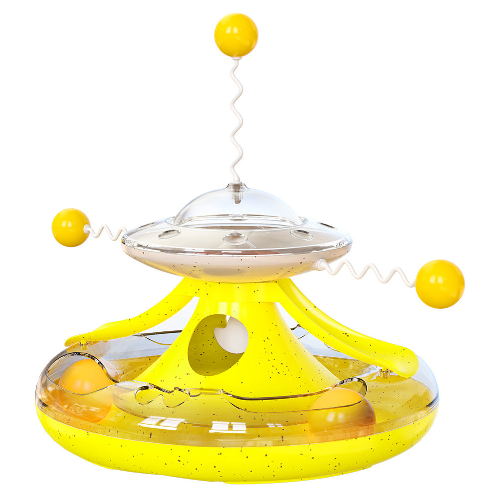 Multifunctional Cat Toy Windmill Turntable, Trackball, Food Dispenser, Interactive Stick  Engage & Entertain Your Kitty!