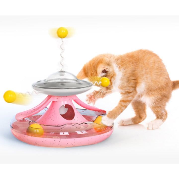 Multifunctional Cat Toy Windmill Turntable, Trackball, Food Dispenser, Interactive Stick  Engage & Entertain Your Kitty!