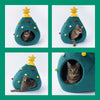 CozyTree Pet Haven Bed Mat Kennel - Christmas-themed cat and dog bed for cozy winter sleep - Soft and durable 