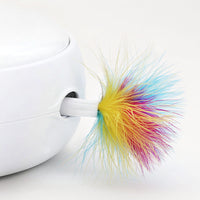 CattySpin Turntable Cat Stick Toy - Interactive and Fun Feather Teaser - Automatic Play Modes - Durable Design 