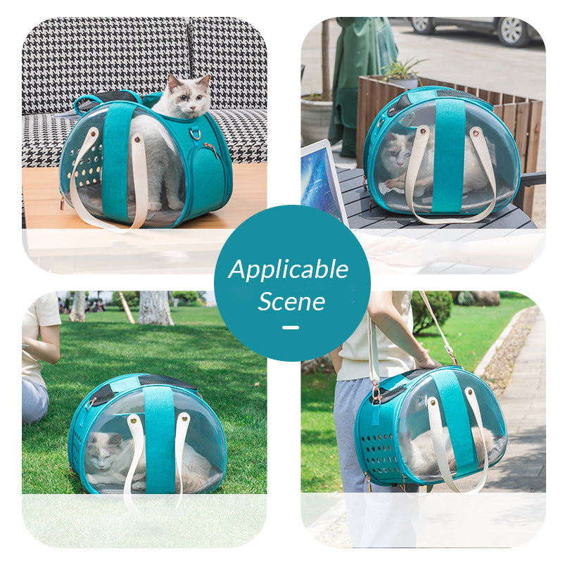 Secure and stylish PawVue Pet Carrier™ Backpack - the perfect way to carry your pet on the go!