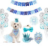 Pawsome Party Set: Dog Birthday Girl Outfit & Supplies - Bandana, Hat, Bowtie, Skirt, Paw Balloons - Pink & Blue Decorations