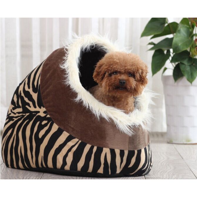 Luxurious leopard print pet bed: Stylish comfort for your furry companion.