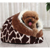 Luxurious leopard print pet bed: Stylish comfort for your furry companion.