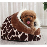 Luxurious leopard print pet bed: Stylish comfort for your furry companion.