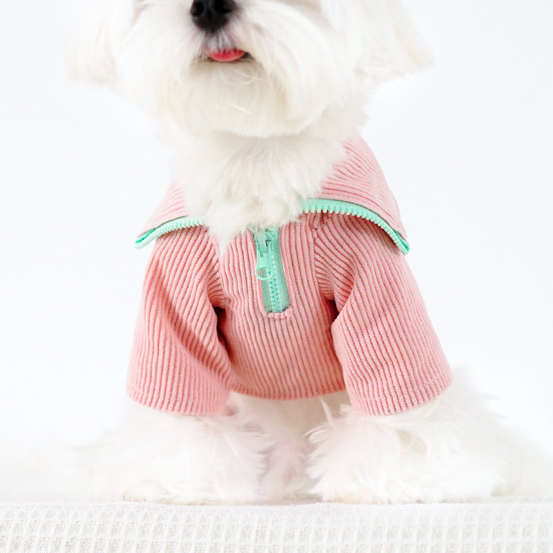 Cute Pet Clothes Warm Zip Jacket Sweater - Cozy and Stylish Apparel for Your Beloved Pet