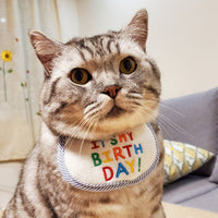 PartyPaws™ Bibtastic: Stylish pet bib  in blue and pink for birthdays and holidays.