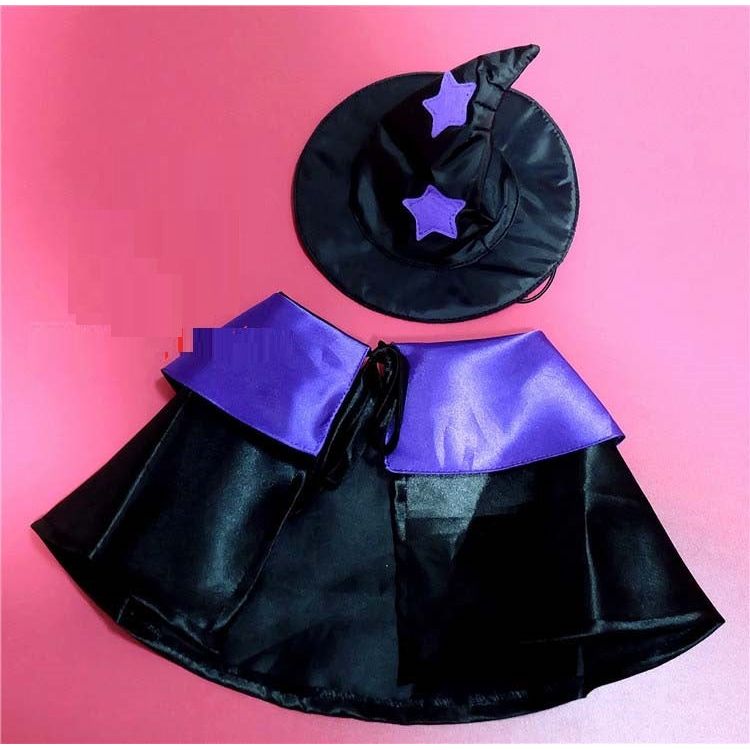 "Halloween Wizard Dress-up Set for Pets - Cape and Hat Combo"