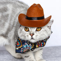 "Fashionable Pet Accessory: Dress Your Dog or Cat in a Charming Cowboy Hat"