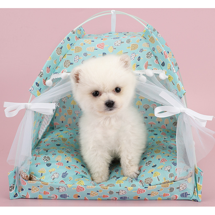 CozyPet™ Tent Bed House: Breathable, ,Portable, and Cozy Pet Bed with Removable Cushion - Perfect for Cats and Small Dogs