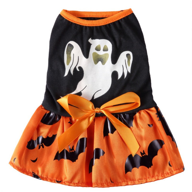 "Enchanted Pet Couture: WizPump™ & GhostGlam™ Halloween Pet Dress - Spooktacular costume for your furry friend!"