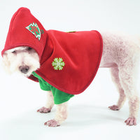 SantaPaws™ Cloak: Festive Embroidered Red Pet Christmas Costume for Dogs