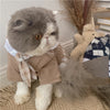 PetBritish™ College Dress: Elegant plain sweater vest and plaid skirt  for fashionable pets - cozy and stylish pet fashion.