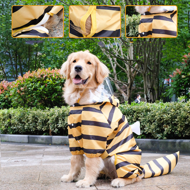 Stylish Pet Raincoat: PawShield™ for four-legged friends, fun design.