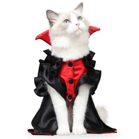 PawsomeFangs Halloween Pet Costume - Vampire Cape for Cats & Small Dogs - Spooky & Stylish Halloween Outfit