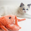 Interactive Lobster Pounce-N-Play: Fun cat and dog toy with USB charging, realistic design, and catnip compatibility.