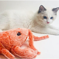 Interactive Lobster Pounce-N-Play: Fun cat and dog toy with USB charging, realistic design, and catnip compatibility.