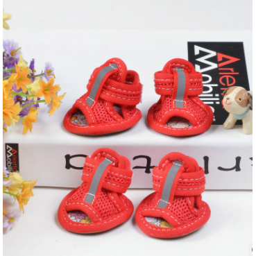 Reflective Dog Sandals | Breathable Mesh | Anti-Skid Boots | Paw Protector | Summer Pet Shoes