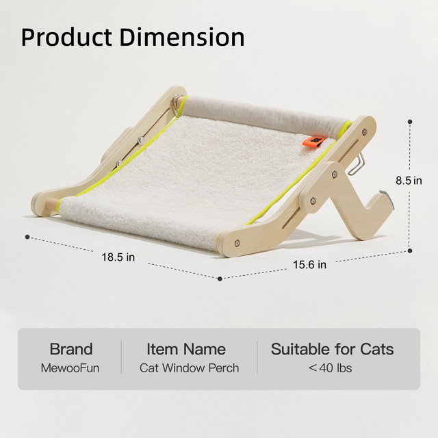 CozyView CatHang: Sturdy Window Perch with Reversible Mat - Comfortable and Durable Cat Hammock for Relaxation and Sunbathing