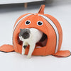 CozyFish Cat Retreat: Cute Clownfish-Shaped  Bed for Indoor Cats and Small Dogs - Portable and Comfortable