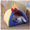 Regal Retreat: Cozy Castle Pet Bed - Semi-enclosed, Machine Washable, Anti-Slip Bottom - Cats, Small Dogs