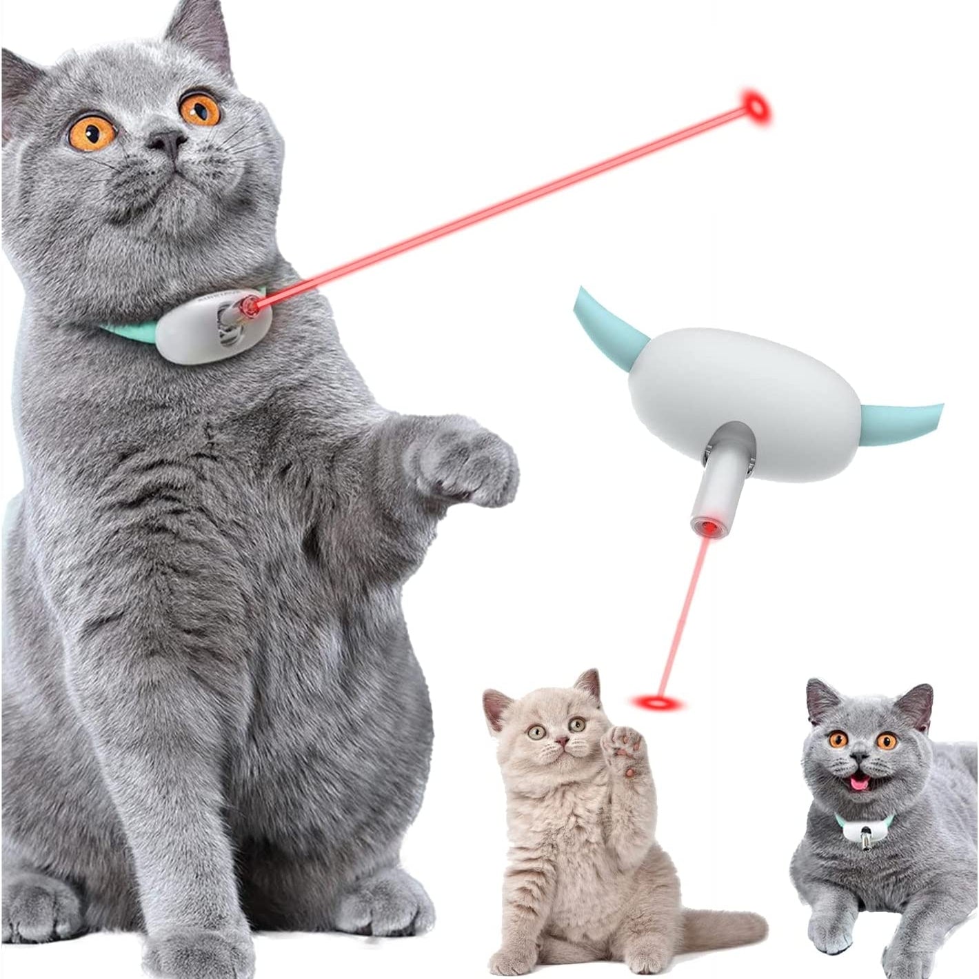 Smart Teasing Cat Collar - Interactive Laser Toy for Cats - USB Rechargeable - Adjustable Length - Durable & Safe Materials