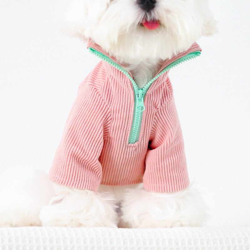 Cute Pet Clothes Warm Zip Jacket Sweater - Cozy and Stylish Apparel for Your Beloved Pet